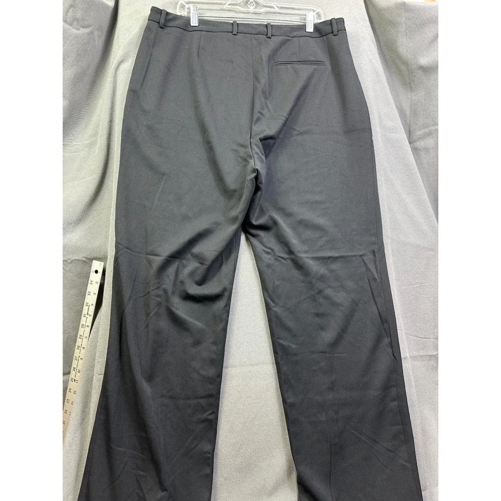 Eddie Bauer Classic‎ Fit Mens Black Dress Pants Flat Front Trousers Size 18 Tall